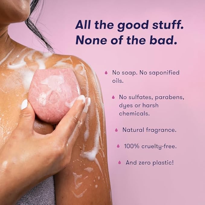 HIBAR - Nourish Solid Body Wash Bar - Replenish & Enrich - With Pomegranate Sterol & Jojoba Protein - Daily Use & Sensitive Skin - Plastic, Paraben & Soap-Free - Vegan - Black Currant + Rose - 1 Bar