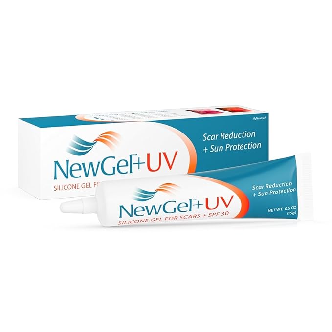 MyNewGel Plus UV Advanced Silicone Scar Gel | Old & New Scars | SPF30 Mineral non-chemical Sunscreen | Ideal for Protecting Scars | Harmful Ultraviolet Rays, 15g (0.5 oz)