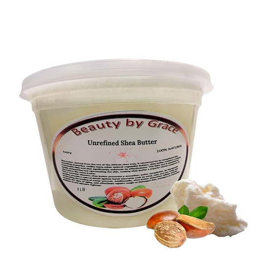 Shea Butter 100% Pure & Natural – Unrefined from Ghana, 1 LB – Deep Moisturizing for Skin, Hair, Body Butters, Lotions & DIY Skincare