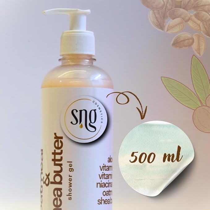 Oatmeal Body Wash for Women & Men 16.9 fl oz – Hydrating Shower Gel with Aloe Vera, Vitamin E, Niacinamide, Panthenol & Shea Butter– Moisturizing, Paraben-Free, Cruelty-Free