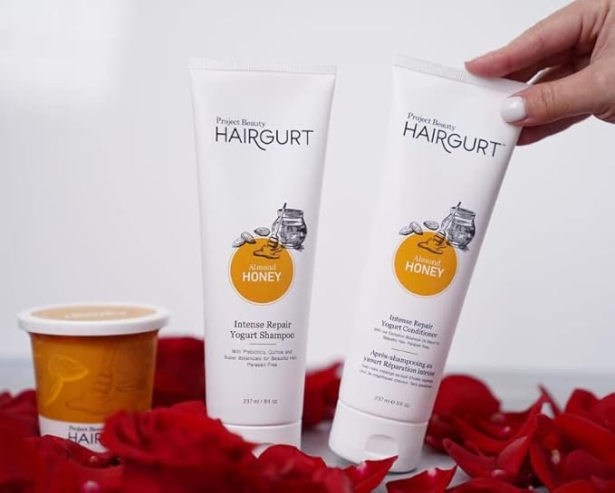 Intense Repair Almond-Honey Conditioner Set, Natural 3-Piece - Shampoo, Conditioner, Hair Mask for Dry, Damaged, Frizzy Hair & Growth, 8.0 fl oz