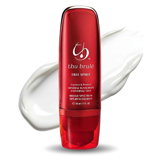Free Spirit Mineral Sunscreen SPF 40+ | 3 in 1 Moisturizer, Complexion Balancer, & Sunscreen | UVA/UVB protection 100% Mineral Broad Spectrum Non-Greasy | Travel Size Untinted - 50ml
