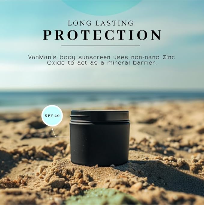 Vanman's - Zinc and Tallow Sunscreen (3 Pack) - Water Resistant 20 SPF Beef Tallow Sunscreen with Olive Oil, Beeswax - Mineral with Non-Nano Minerals - 2.8 ounce