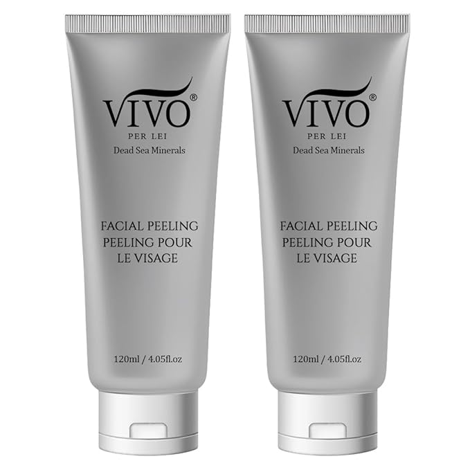 Vivo Per Lei Facial Peeling Gel - Helps Address Dead Skin Buildup - Gentle Exfoliating Gel for Rough, Dry, Sensitive or Mature Skin - Face and Body Scrub - Non Abrasive - 4.05 Fl. Oz. - Pack of 2