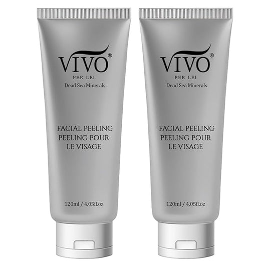Vivo Per Lei Facial Peeling Gel - Helps Address Dead Skin Buildup - Gentle Exfoliating Gel for Rough, Dry, Sensitive or Mature Skin - Face and Body Scrub - Non Abrasive - 4.05 Fl. Oz. - Pack of 2