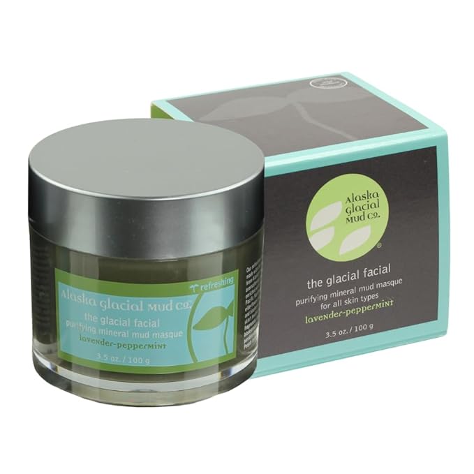 Alaska Glacial Purifying Mineral Mud Mask with Glacial Clay & Botanicals | Gently Detoxifies, Hydrates & Smooths | Anti-Aging Facial for Sensitive Skin – Lavender & Peppermint, 3.5oz