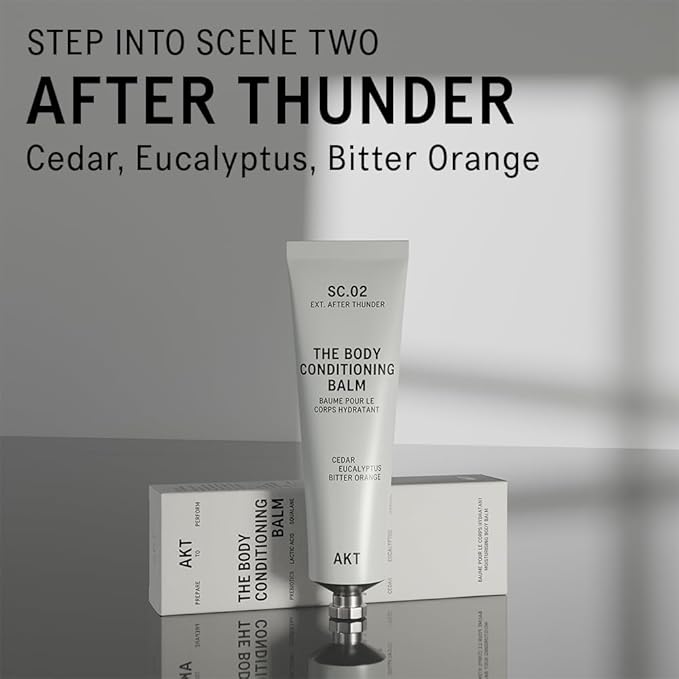 AKT The Body Conditioning Balm 3.4 Fl Oz, Firming Cream, Hydrating Body Balm with Olive Squalane & Lactic Acid, Vegan Moisturizer, Plastic Free, Sc.02 After Thunder, All Genders