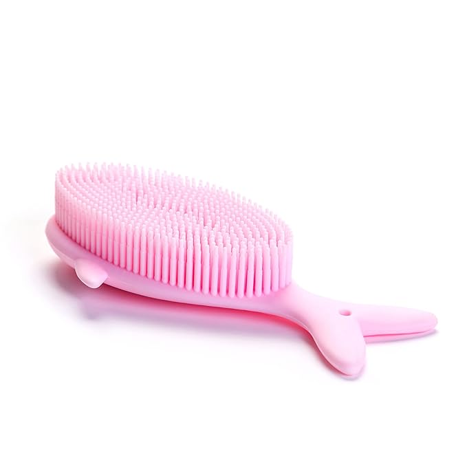 Premium Sensory Brushes for Kids or Autism,Soft Silicone Body Scrubber,2 in 1 Sensory Room Occupational Therapy,Silicone Loofah,Pets Shower Brush Bath Brush Shampoo Brush (4pcs(Whale))