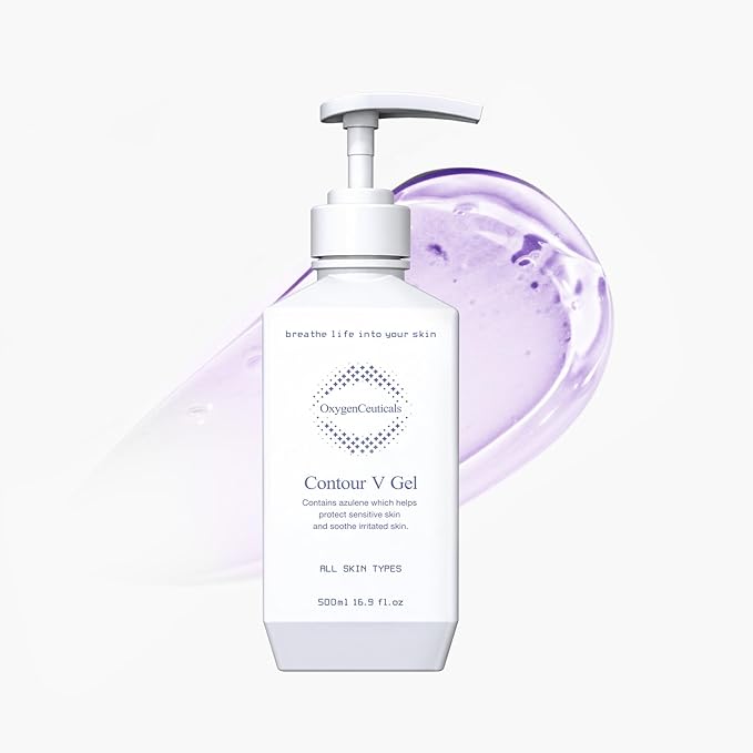 OxygenCeuticals Contour V Gel – Premium Azulene Calming Gel Serum with Sodium Guaiazulene Sulfonate, Centella & Herbal Extracts, Soothing & Hydrating Care for Sensitive Skin. 16.9 fl.oz (500ml)