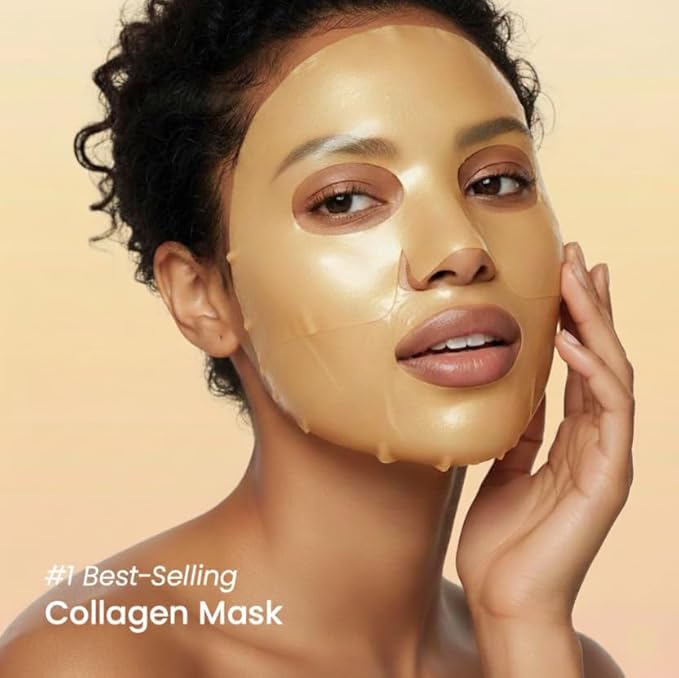 MISS SPA Boost Glow Hydrogel Facial Mask Collagen & Peptide Infused Sheet Mask Moisturizing, Firming & Radiance-Boosting Skincare Treatment for Glowing Skin, Anti Aging Skin Care, 4 Pack