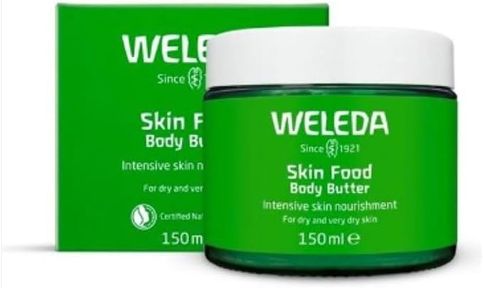 Weleda Skin Food Body Butter 5 Fluid Ounce, Sustainable Glass Jar, Plant Rich Hydrating Moisturizer with Shea and Cocoa Butter, Sweet Almond Oil and Pansy