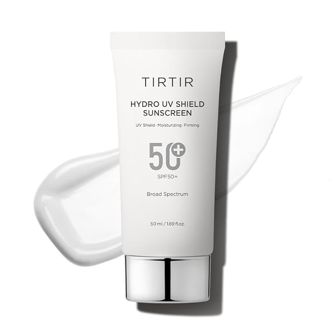 TIRTIR Hydro UV Shield Sunscreen | SPF 50+ Broad Spectrum UVA UVB Korean No White Cast Face Sunblock, 1.69 Fl Oz