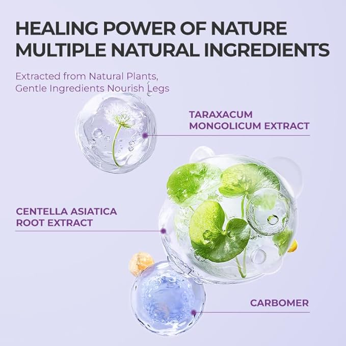 Soothing Leg Cream – Varicose & Spider Veins Relief, Cooling Gel for Leg Pressure & Discomfort, Natural Plant-Based Formula, 1.06 OZ, 3 Pack