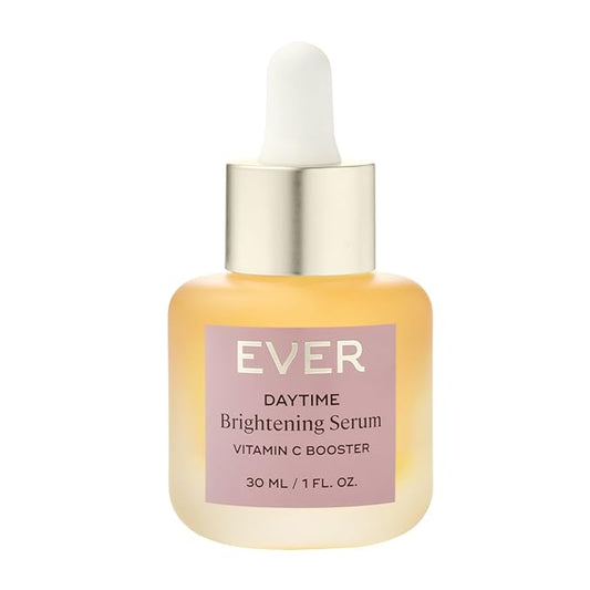 EVER Daytime Brightening Serum – 10% Vitamin C + Hyaluronic Acid Illuminating Booster, Targets Dark Spots & Uneven Tone, Vegan & Clean (1 oz / 30 mL)