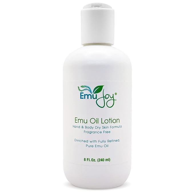 Emu Oil Infused Hand Lotion – Deep Moisturizing Cream for Dry & Cracked Hands Skin Relief – Perfect for Women, Men, and Travel | Natural Lotion with Shea Butter and Natural Oils - 8 oz