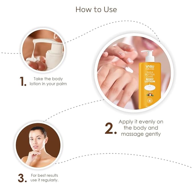 Vasu Naturals Shea Butter face moisturizer - Hydrating body lotion, Long-Lasting hand cream for Dry Skin, Lightweight face lotion, Coconut Oil hand lotion for skincare 11.83 fl oz each (Pack of 2)