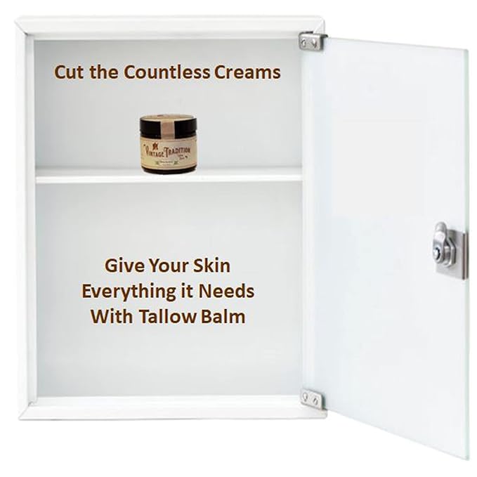 Vintage Tradition Beef Tallow All-Purpose Balm – Healing, Hydrating Jasmine Skin Care Salve – Replaces Body Lotion, Hand Cream & More – Made with Essential Oils, Olive Oil & Grass-Fed Tallow – 2 fl oz