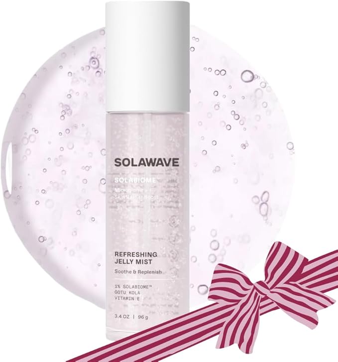 Solawave Refreshing Jelly Mist Toner with Gotu Kola, Prebiotics, Probiotics, Hydrating Pro Vitamin B5 for All Skin Types (3.4 OZ)