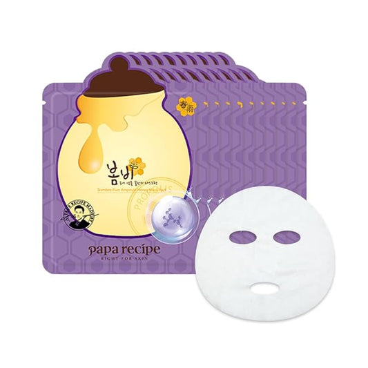 Papa Recipe Bombee Pore Honey Mask 10 Pack – No-Sebum Hydration & Pore Care – Korean Sheet Mask with Honey & Propolis Essence