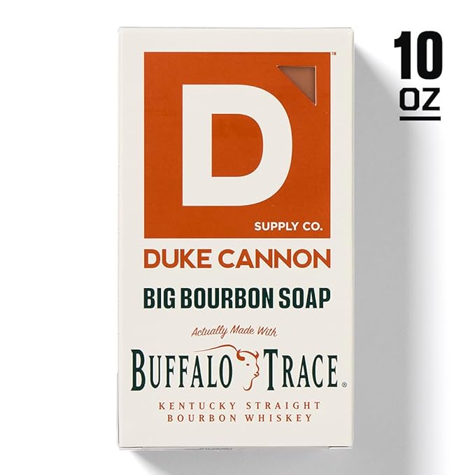 Duke Cannon Tactical Scrubber - Big American Bourbon Soap, U.S. Military-Grade Soap Pouch with Coarse & Soft Mesh, Oak Barrel Scented, 10 oz.