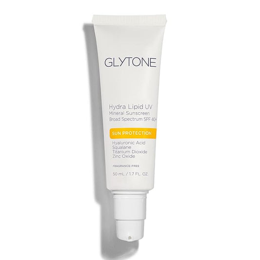 Glytone Hydra Lipid UV Mineral Sunscreen | Broad Spectrum SPF 40+ Daily Face Sunscreen | Hydrating Sunblock With Hyaluronic Acid, Squalane, Titanium Dioxide & Zinc Oxide | 1.7 fl. oz