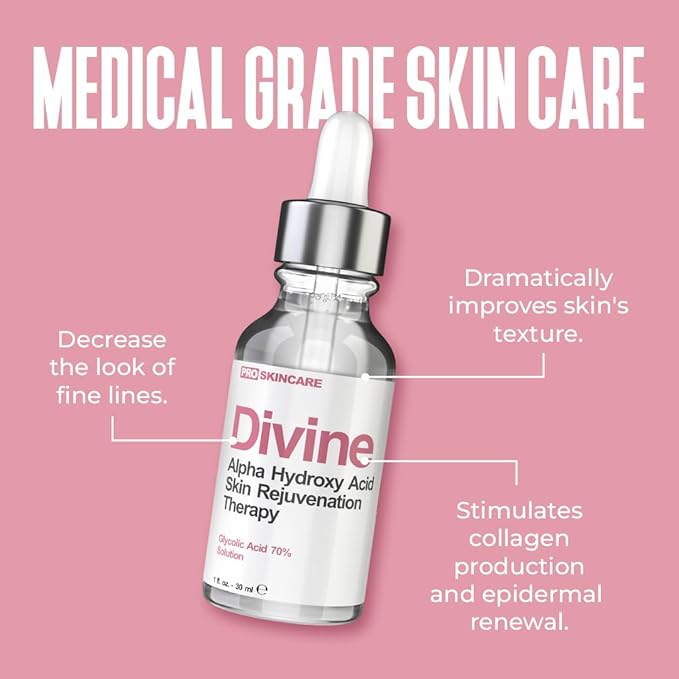 Glycolic Acid Peel 70% Professional Chemical Peel for Face at Home - Intense Alpha Hydroxy Acid Skin Peel For Acne Scars, Collagen Boost, Wrinkles, Fine Lines - Liquid Exfoliant for Face Peel Mask