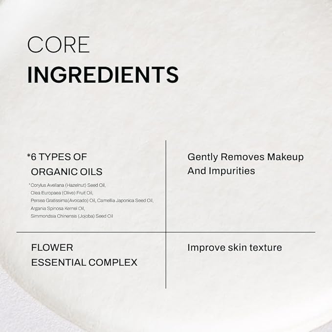 Whamisa Organic Flowers Cleansing Oil, Face Cleanser, Postbiotic-Rich Makeup Remover for Deep Cleansing, Pore Care, Rolling, Fermented, Easy Clean (260ml)