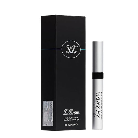LiBrow Purified Eyebrow Serum to Grow Darker, Fuller, Thicker-Looking Brows - Natural Botanical Extracts, Safe for Sensitive Skin & Thin Overplucked Brows - Vegan & Cruelty-Free (3mL, 90-Day Supply)