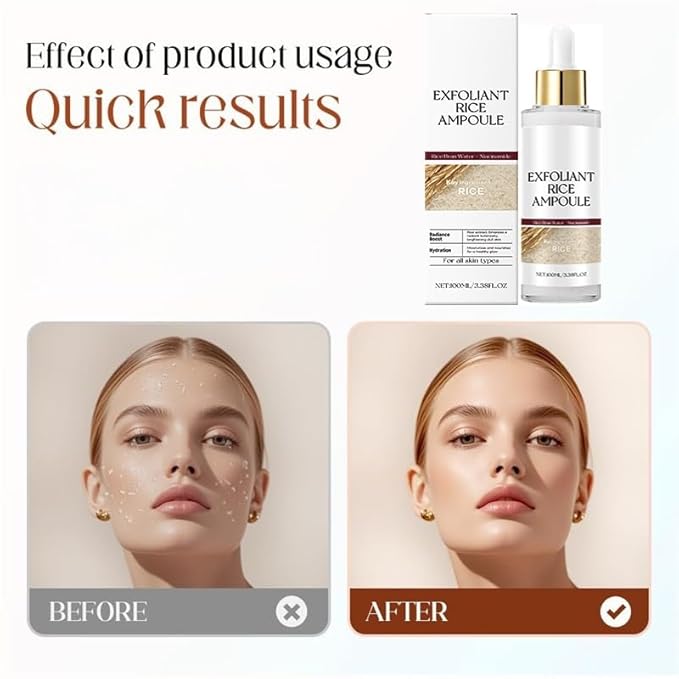 2 Pcs Black and White Rice Peeling Ampoule,Deep Hydrates Skin Pore Cleansing Gentle Peel Shot Skin All Skin Types.