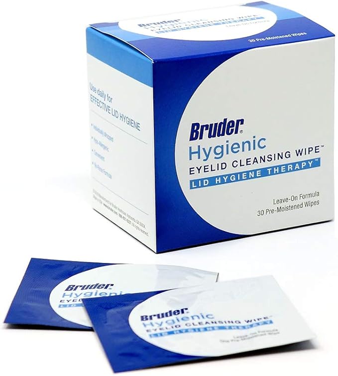 Bruder Eyelid Cleansing Wipes, 30 Count (Pack of 3), Hygienic Eye Care for Removing Excess Oil and Debris from Eyelids and Lashes, Rinse-Free, Unscented, Adults