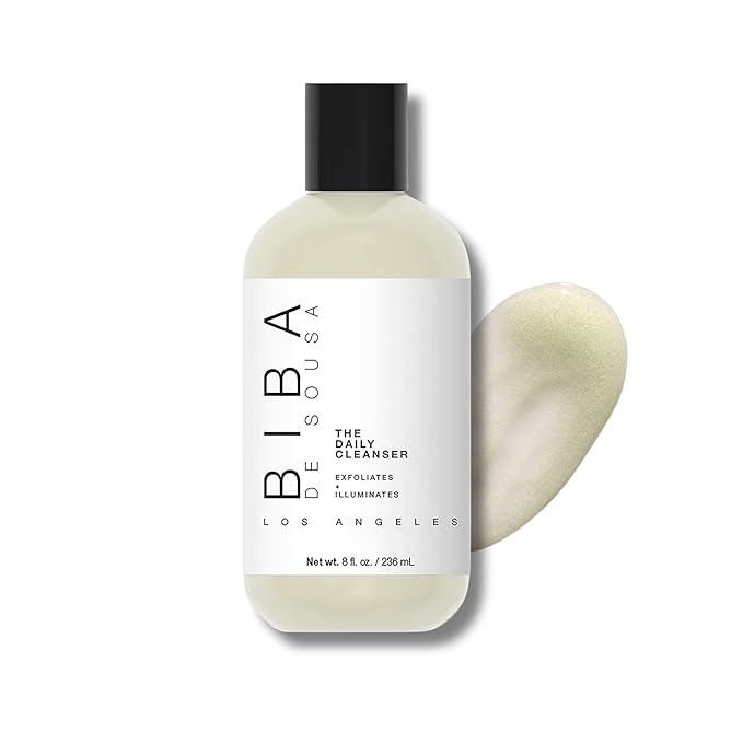 Biba De Sousa, The Daily Cleanser - Face and Body Wash with Exfoliating Beads, For Normal, Oily or Blemished Skin - Illuminates and Refines Skin Surface (8 ounces)