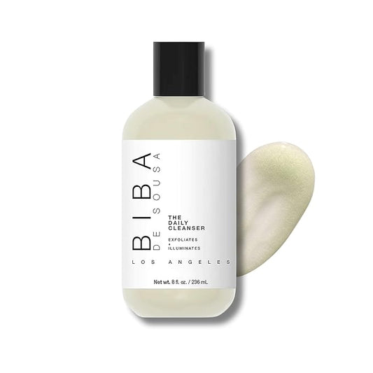Biba De Sousa, The Daily Cleanser - Face and Body Wash with Exfoliating Beads, For Normal, Oily or Blemished Skin - Illuminates and Refines Skin Surface (8 ounces)