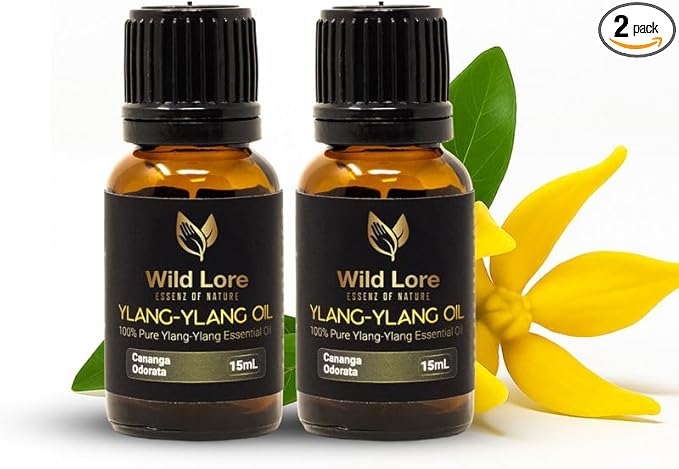 Ylang Ylang Essential Oil – 100% Pure & Natural, Sweet Floral Scent for Relaxation, Mood Support, Skin Care, Aromatherapy, Massage & Diffuser Use – 15 mL, Pack of 2