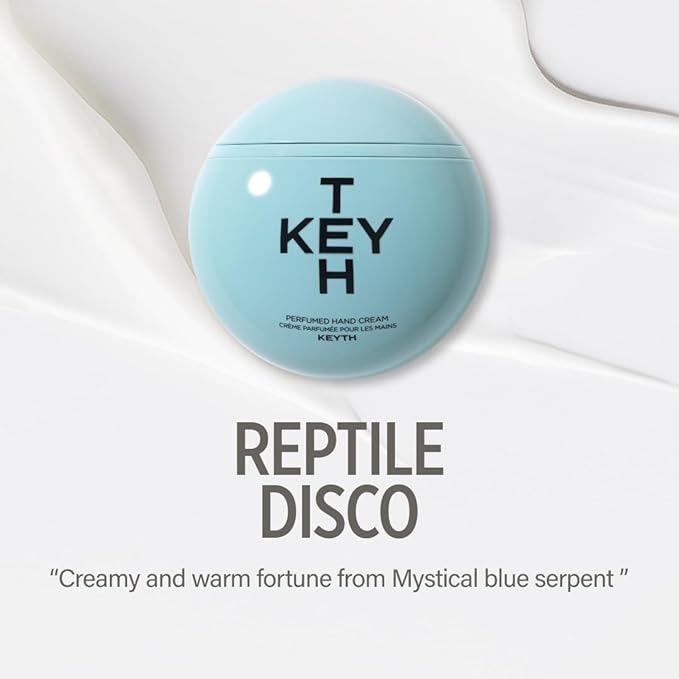 KEYTH PERFUMED HAND CREAM #REPTILE DISCO (70ML, 2.36 FL.OZ.) / Rich Scent, Provides Glow and Moisture, Refreshing Finish, Almond&Vanilla, Ceramide NP