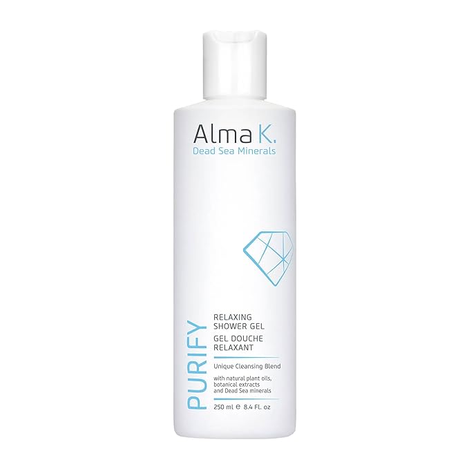 Alma K Relaxing Shower Gel - Nourishing Women and Men's Body Wash - Skincare with Dead Sea Minerals, Avocado Oil - White Tea and Neroli Scent - 8.4 oz