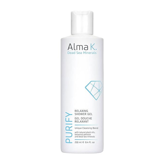 Alma K Relaxing Shower Gel - Nourishing Women and Men's Body Wash - Skincare with Dead Sea Minerals, Avocado Oil - White Tea and Neroli Scent - 8.4 oz