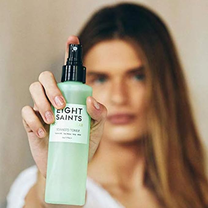 Eight Saints Coast is Clear Seaweed Anti Aging Face Toner, Natural and Organic Alcohol Free Witch Hazel Toner for Face, Minimizes Large Pores and Redness, 6 Ounces