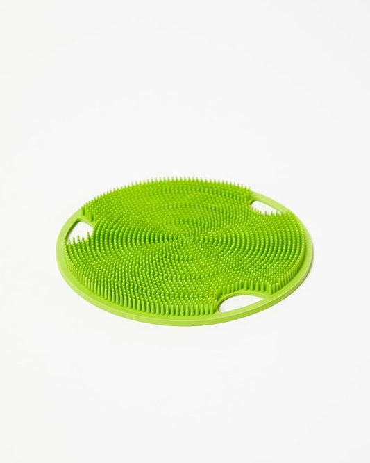 Boie USA Flat Body Scrubber - Hygienic, Exfoliating Loofah Alternative - Feels Like Silicone Scrubber Gentle on Sensitive Skin, Hypoallergenic, BPA- & Latex-Free, Made in The USA (Lime)