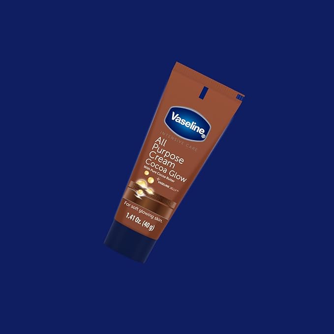 Vaseline All Purpose Cream Cocoa Glow, with Pure Cocoa Butter, 6-Pack, 1.41 FL Oz Each, 6 Tubes