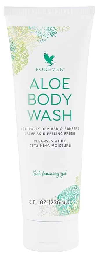 Forever Diving - Forever Aloe Body Wash - Sulfate-Free Cleanser with Aloe Vera, Argan Oil & Vitamins A, C, E - Inviting WoOzods & Amber Scent - 8 Fl