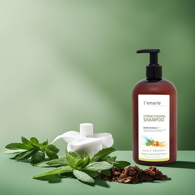 L'emarie Strengthening & Thickening Hair Growth Shampoo for Thinning Hair Biotin Infused DHT Blocker For Women and Men - Hair Loss & Healthy Growth Thicker Fuller Looking Hair (16 Fl Oz)