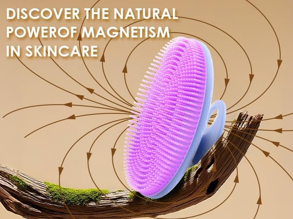 INNERNEED Magnetic Silicone Body Scrubber for Shower – Soft, Hygienic Exfoliating Body Brush with Magnetic Core for Daily Cleansing, Circulation & Skin Vitality (Purple)