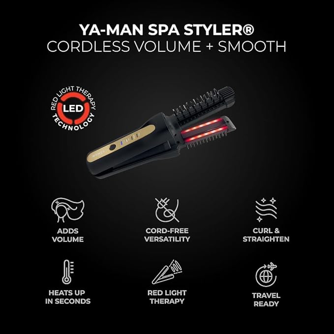 YA-MAN SPA Styler® Cordless Volume + Smooth - Cordless Styling, Reimagined. Hybrid Hot Brush + Flat Iron