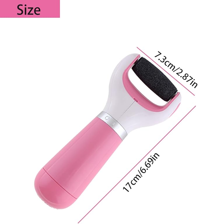 Electric Callus Remover for Feet Callus Remover Foot Callus Remover Tool Foot Buffer Electric Foot Calloused Feet Remover Tool Pedicure Supplies USB Charging and Battery Power＋1 Roller（Pink）