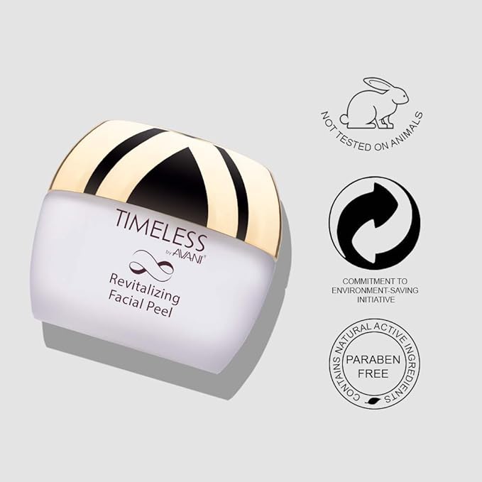 Timeless by AVANI Revitalizing Facial Peel | Enriched with Natural Plant Extracts and Vitamins E & C | Removes Dead Skin Cells, Excess Oil, Dirt, & All Other Impurities - 1.7 fl. oz.