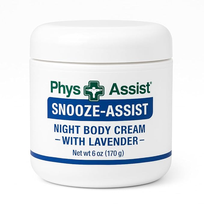 Snooze-Assist Body Cream – Enriched with Lavender Oil – Calming & Nourishing Night Cream – Non-Greasy, Clean Fresh Scent, Easily Absorbed – 6 oz.