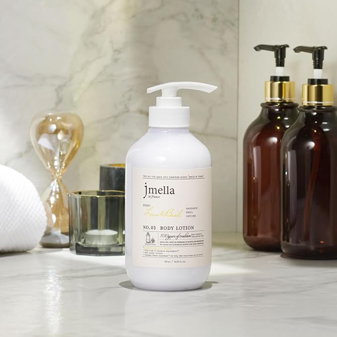 jmella in france Lime and Basil Body Lotion -luxury fragrance Made by French Performer- Chemical free -Free From 7 kinds of Paraben