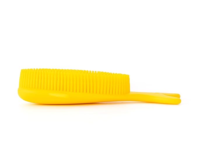 Premium Sensory Brush for Kids or Autism,Soft Silicone Body Scrubber,2 in 1 Sensory Room Occupational Therapy Sensory Brushes,Silicone Loofah,Pet Shower Brush Bath Brush Shampoo Brush(Whale-Yellow)