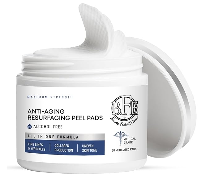Anti-Aging Resurfacing Peel Pads - Contains Lactic, Salicylic, & Glycolic Acid. Reduces fine Lines, Wrinkles, Dark Spots, Freckles & Uneven Skin Tone. Restore Skin for Smoother & Radiant Complexion.