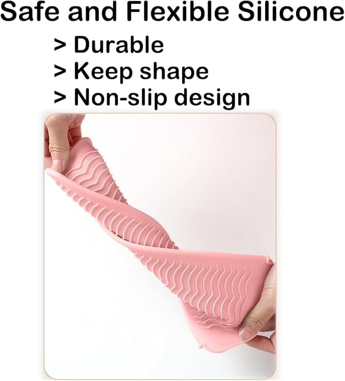 2 Pcs Professional Silicone Heat Resistant Mat Pouch for Curling Iron, Flat Iron and Other Hot Tools, Portable Travel Mat and Cover for Hair Styling Tools with Hanging Hole (2PCS Pink)